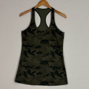 Lululemon Green Camo Racerback Tank Top Athletic Yoga Run